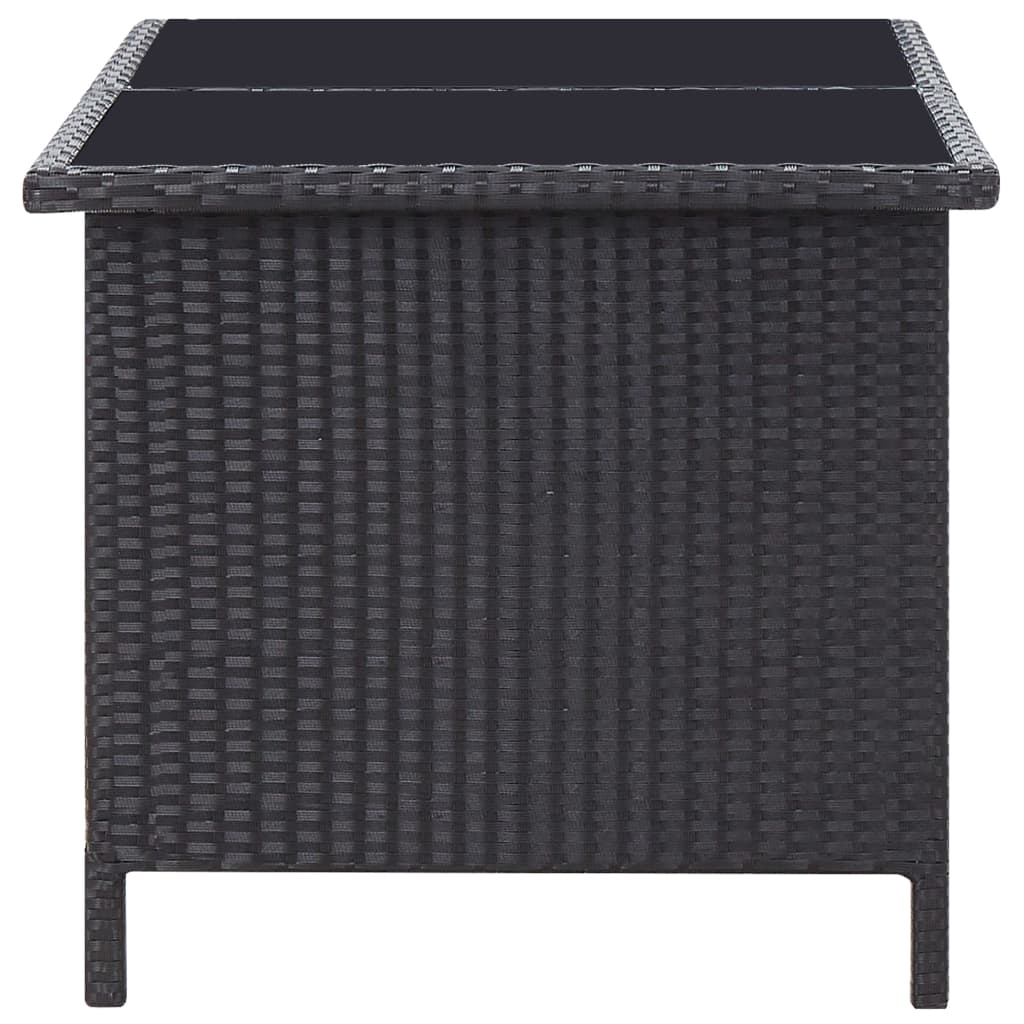 6-tlg. Garten-Lounge-Set mit Kissen Poly Rattan Schwarz