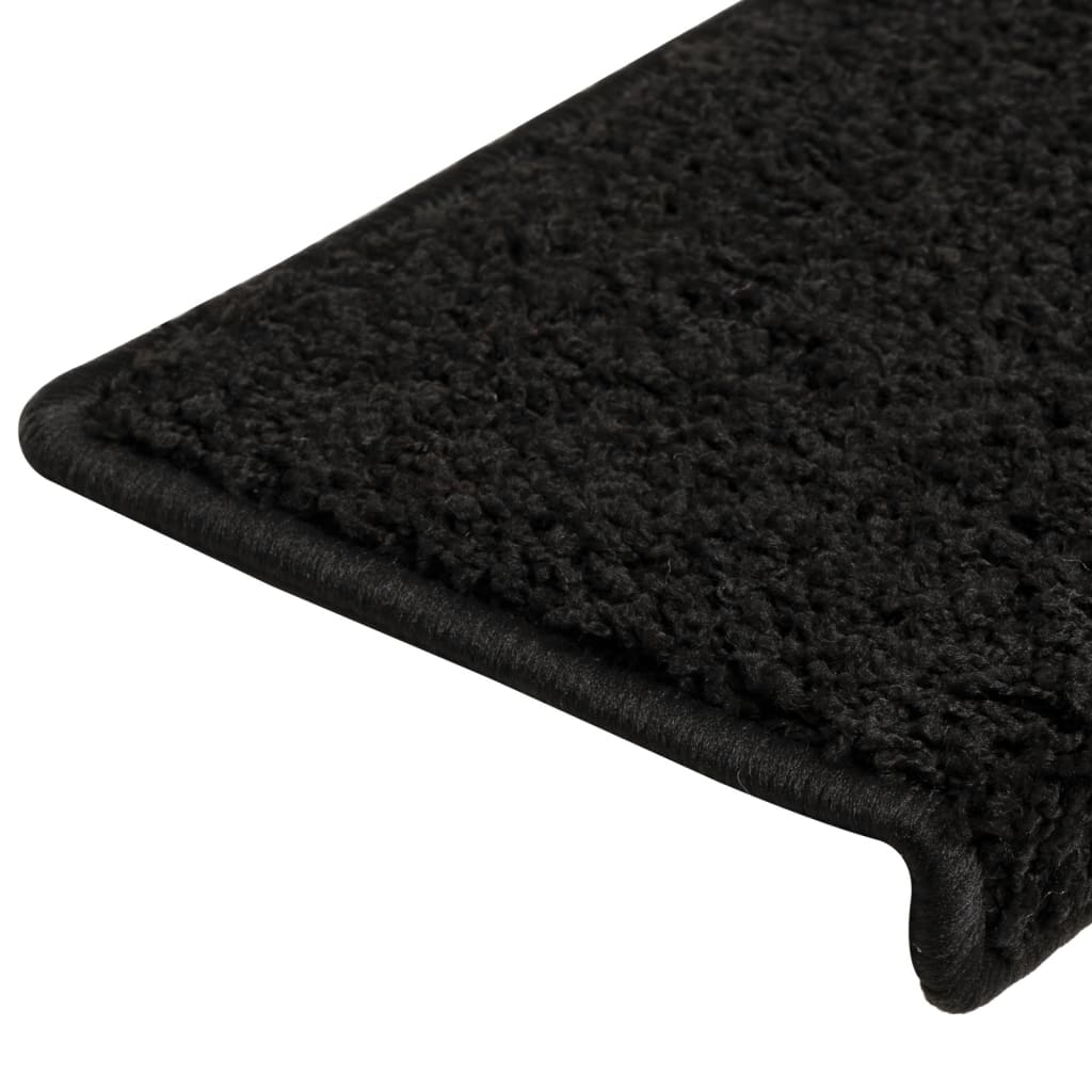 Teppich-Treppenstufen 15 Stk. 65x21x4 cm Schwarz