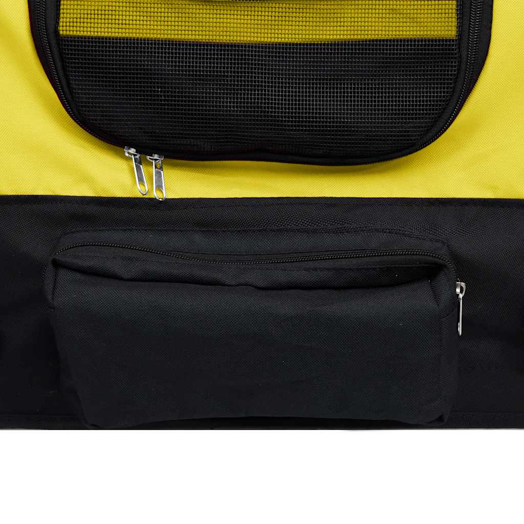 2-in-1 Fahrradanhänger für Hunde und Buggy Gelb und Schwarz