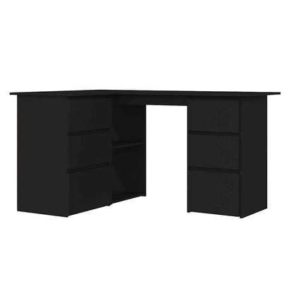 Eckschreibtisch Schwarz 145x100x76 cm Holzwerkstoff