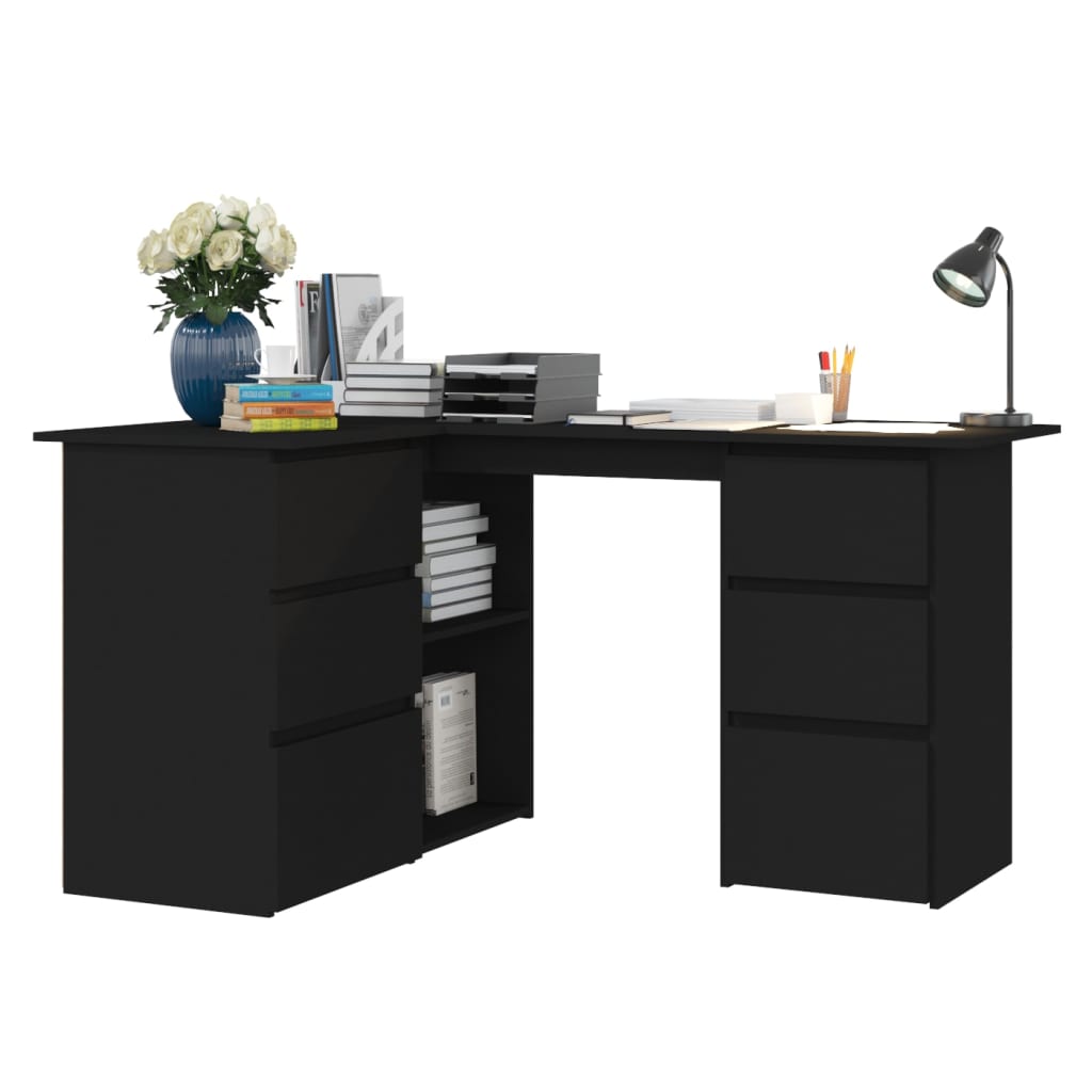 Eckschreibtisch Schwarz 145x100x76 cm Holzwerkstoff