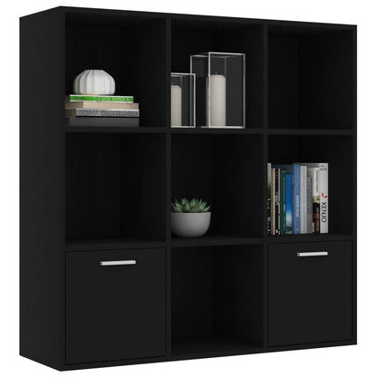 Bücherregal Schwarz 98x30x98 cm Holzwerkstoff