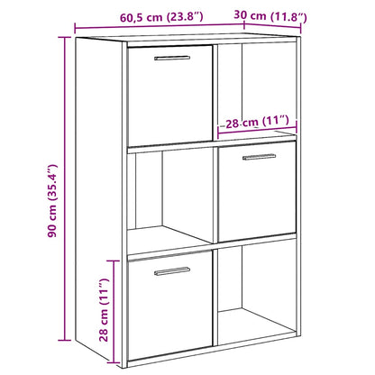 Lagerschrank Schwarz 60x29,5x90 cm Holzwerkstoff
