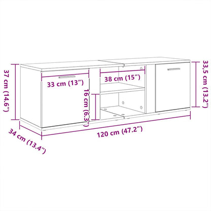 TV-Schrank Weiß 120x34x37 cm Holzwerkstoff