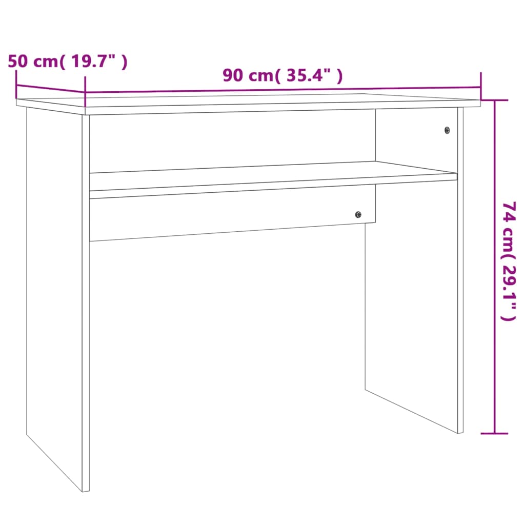 Schreibtisch Sonoma-Eiche 90x50x74 cm Holzwerkstoff