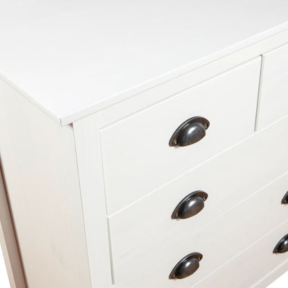 Sideboard Hill Weiß 79x40x80 cm Massivholz Kiefer