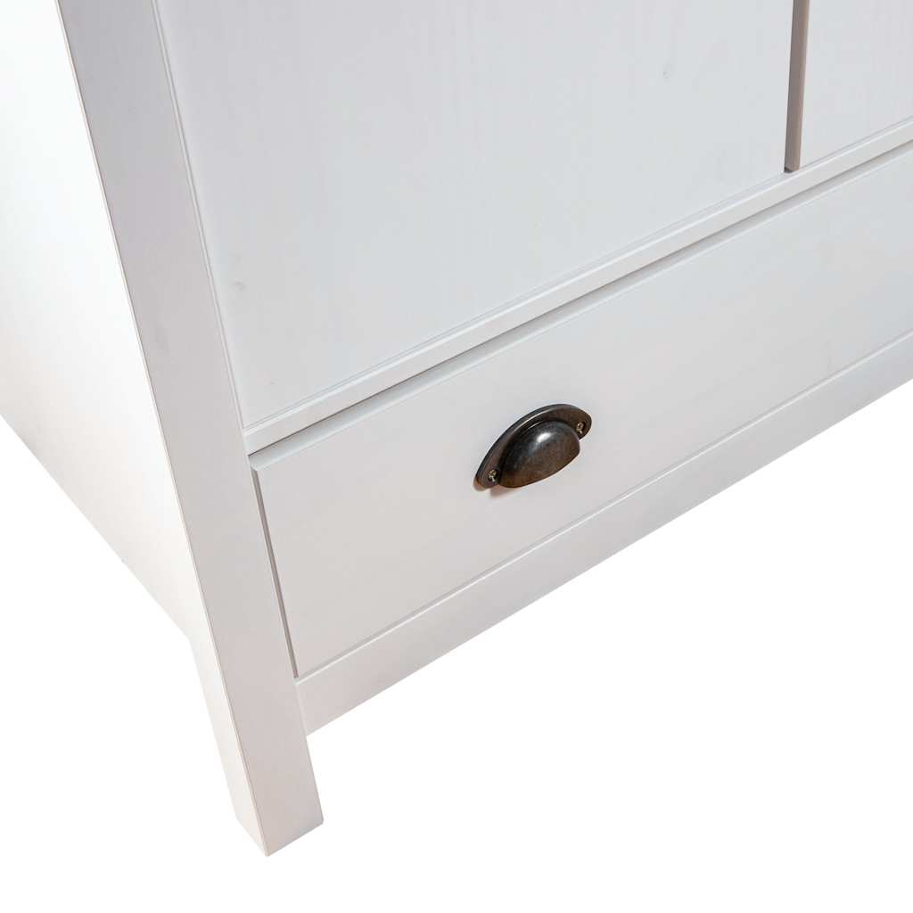 Kleiderschrank mit 2 Türen Hill Weiß 89x50x170 cm Kiefernholz