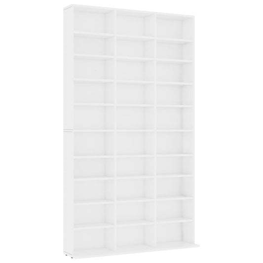 CD-Schrank Weiß 102x16x177,5 cm Holzwerkstoff