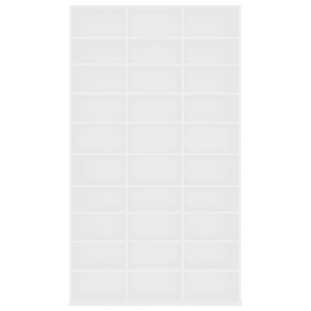 CD-Schrank Weiß 102x16x177,5 cm Holzwerkstoff