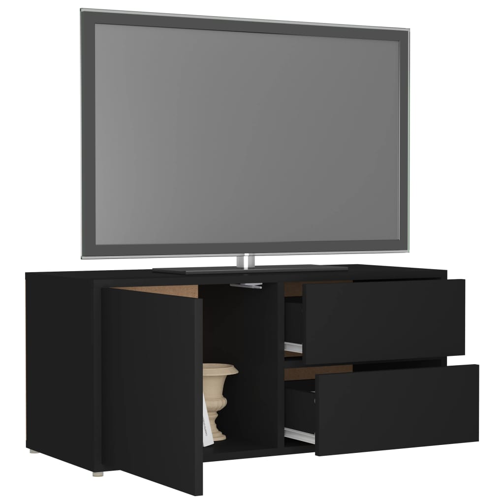 TV-Schrank Schwarz 80x34x36 cm Holzwerkstoff