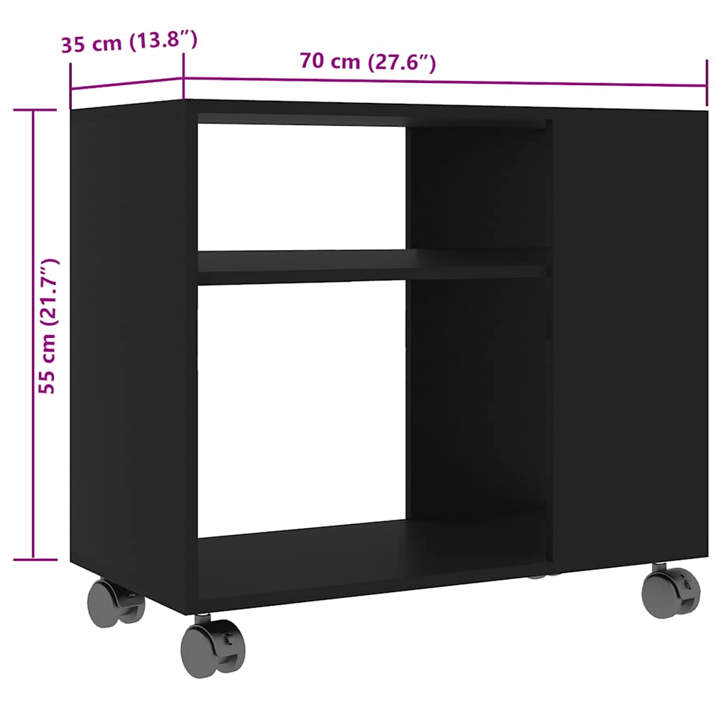 Beistelltisch Schwarz 70x35x55 cm Holzwerkstoff