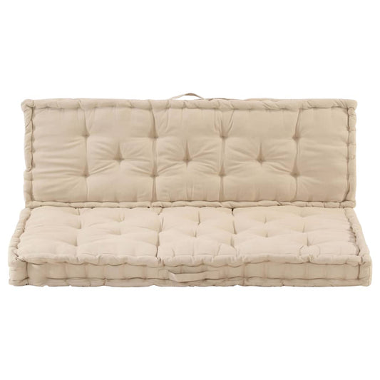 Palettenauflagen 2 Stk. Baumwolle Beige