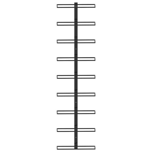 Wand-Weinregal für 9 Flaschen Schwarz Eisen