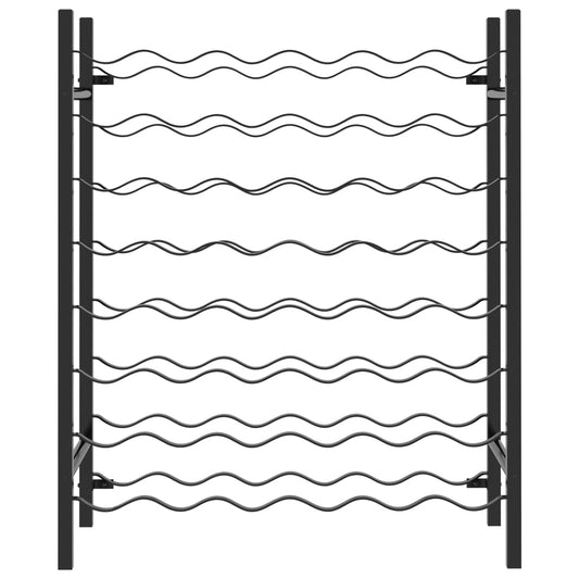 Weinregal für 48 Flaschen Schwarz Metall