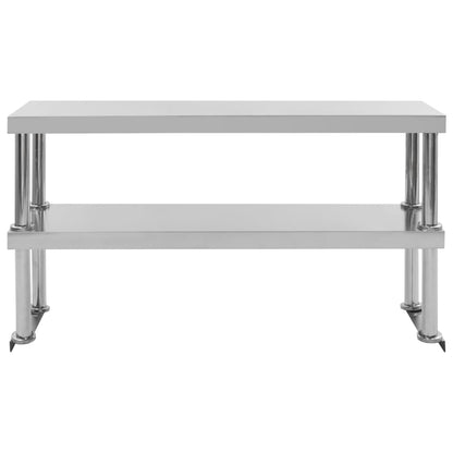 Küchen-Arbeitstisch mit Aufsatzboard 120×60×93 cm Edelstahl