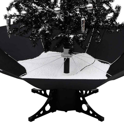 Schneiender Weihnachtsbaum mit Schirmfuß Schwarz 140 cm PVC