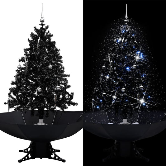 Schneiender Weihnachtsbaum mit Schirmfuß Schwarz 140 cm PVC