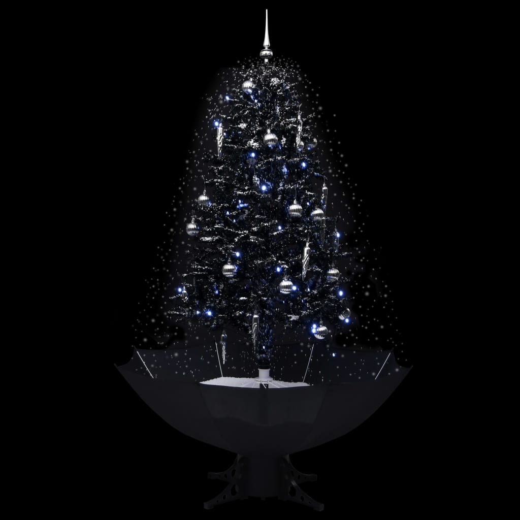 Schneiender Weihnachtsbaum mit Schirmfuß Schwarz 170 cm PVC