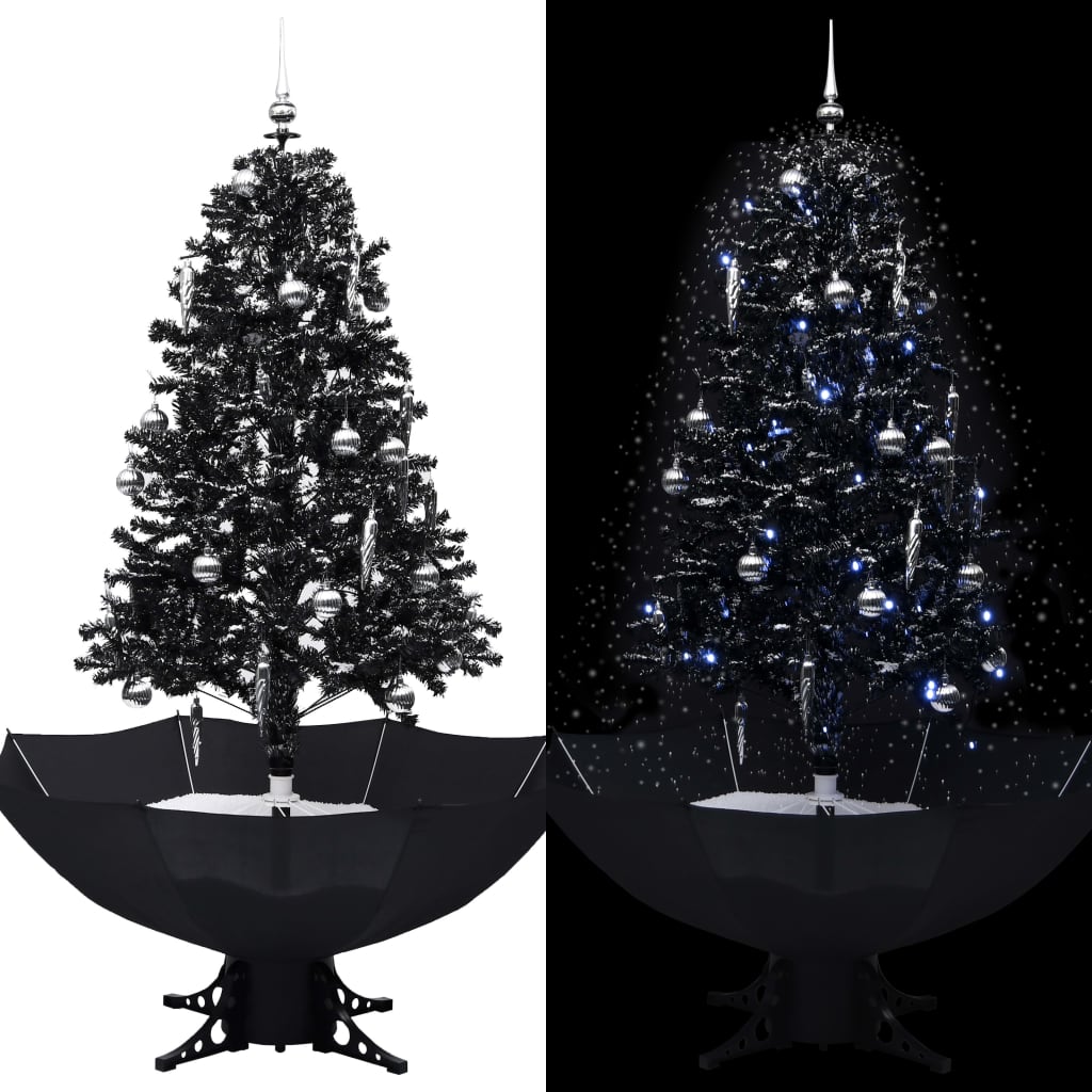 Schneiender Weihnachtsbaum mit Schirmfuß Schwarz 170 cm PVC