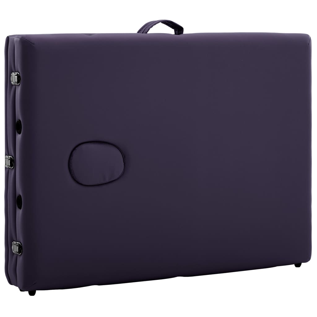 Massageliege Klappbar 3-Zonen mit Aluminiumgestell Lila