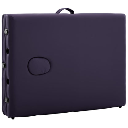 Massageliege Klappbar 3-Zonen mit Aluminiumgestell Lila