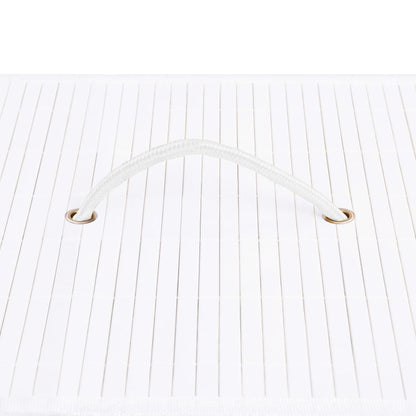 Bambus-Wäschekorb mit 2 Fächern Weiß 100 L