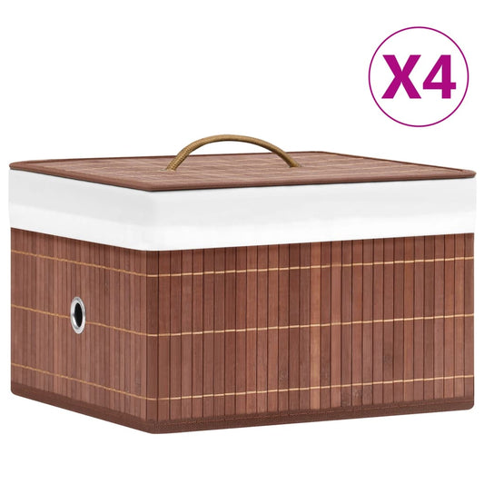 Bambus Aufbewahrungsboxen 4 Stk. Braun