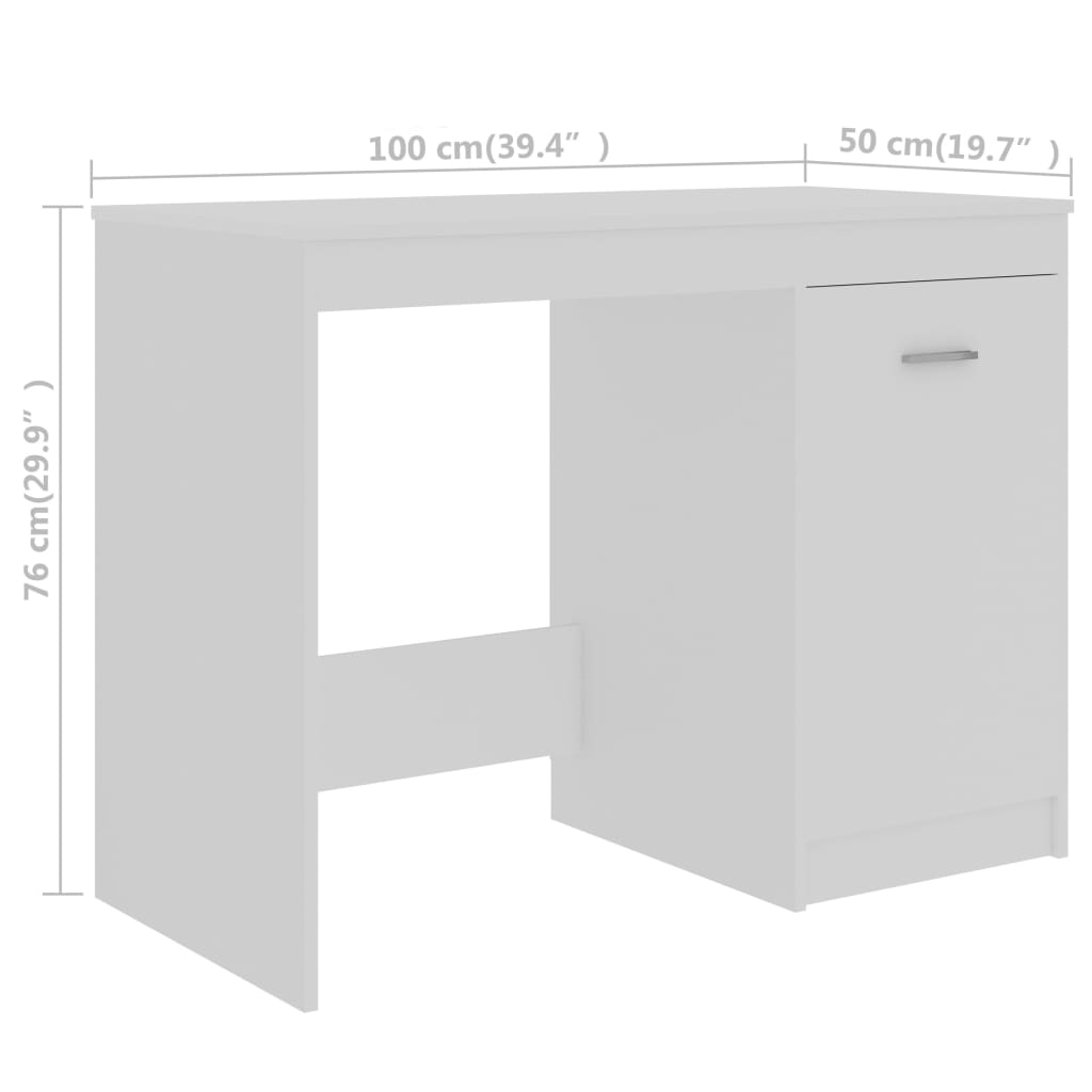 Schreibtisch Weiß 140x50x76 cm Holzwerkstoff