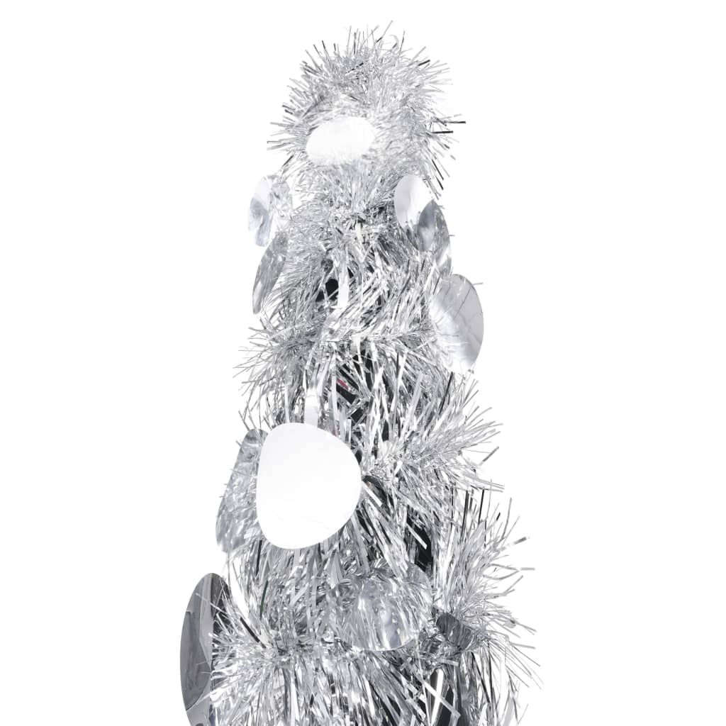 Künstlicher Pop-Up-Weihnachtsbaum Silber 120 cm PET