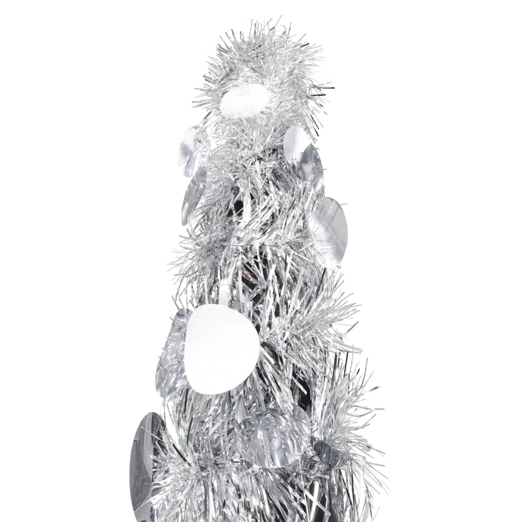 Künstlicher Pop-Up-Weihnachtsbaum Silber 180 cm PET