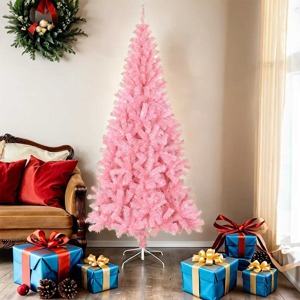 Künstlicher Weihnachtsbaum mit Ständer Rosa 180 cm PVC