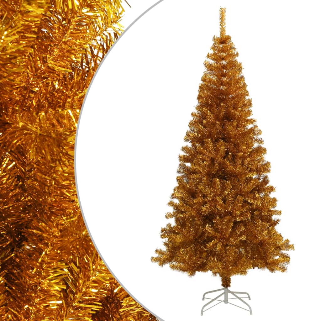 Künstlicher Weihnachtsbaum mit Ständer Gold 210 cm PET