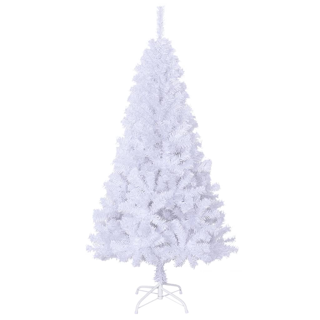 Künstlicher Weihnachtsbaum mit Dicken Zweigen Weiß 150 cm PVC