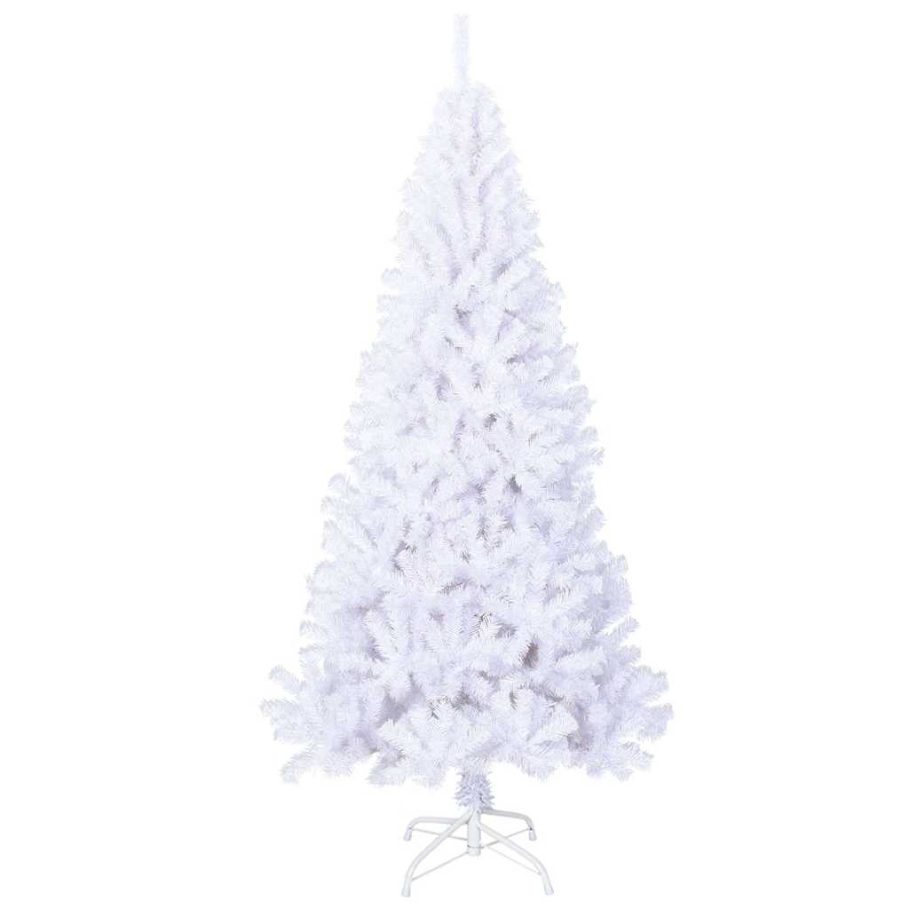 Künstlicher Weihnachtsbaum mit Dicken Zweigen Weiß 210 cm PVC