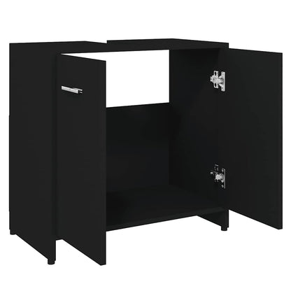 Badezimmerschrank Schwarz 60x33x61 cm Holzwerkstoff