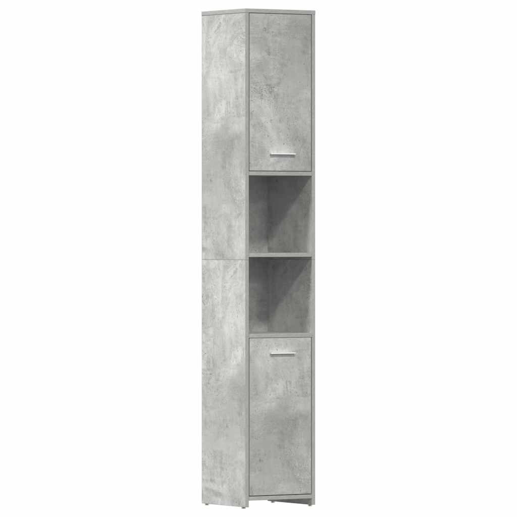Badezimmerschrank Betongrau 30x30x183,5 cm Holzwerkstoff