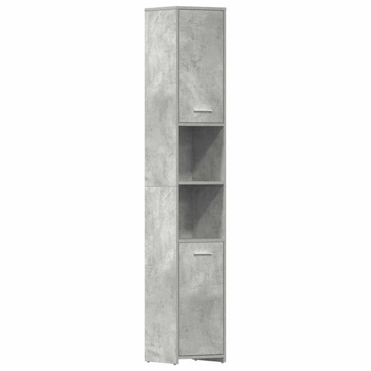 Badezimmerschrank Betongrau 30x30x183,5 cm Holzwerkstoff