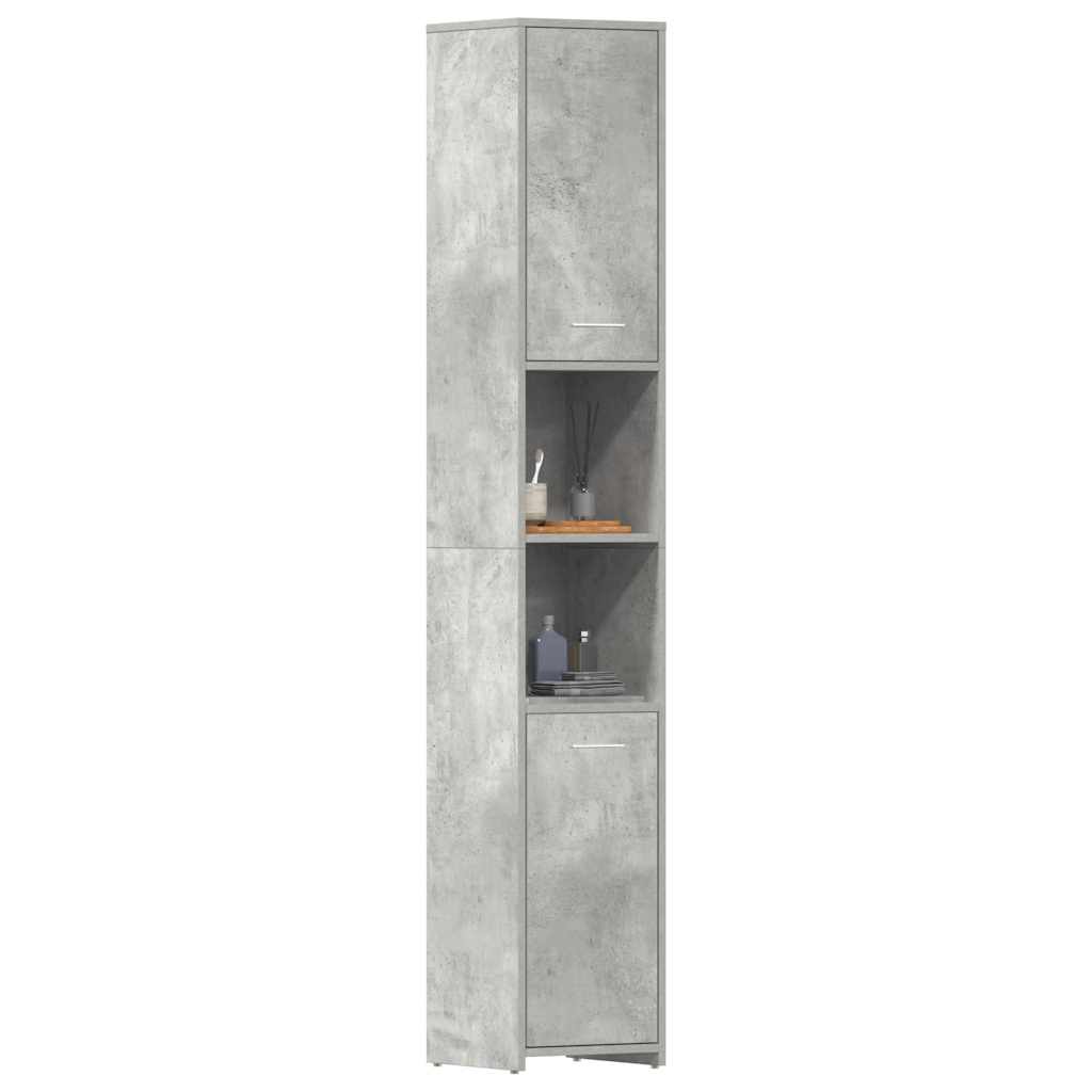 Badezimmerschrank Betongrau 30x30x183,5 cm Holzwerkstoff