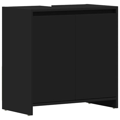 Badezimmerschrank Schwarz 60x33x61 cm Holzwerkstoff