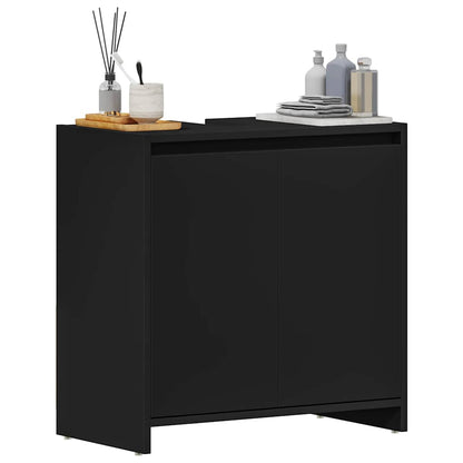 Badezimmerschrank Schwarz 60x33x61 cm Holzwerkstoff