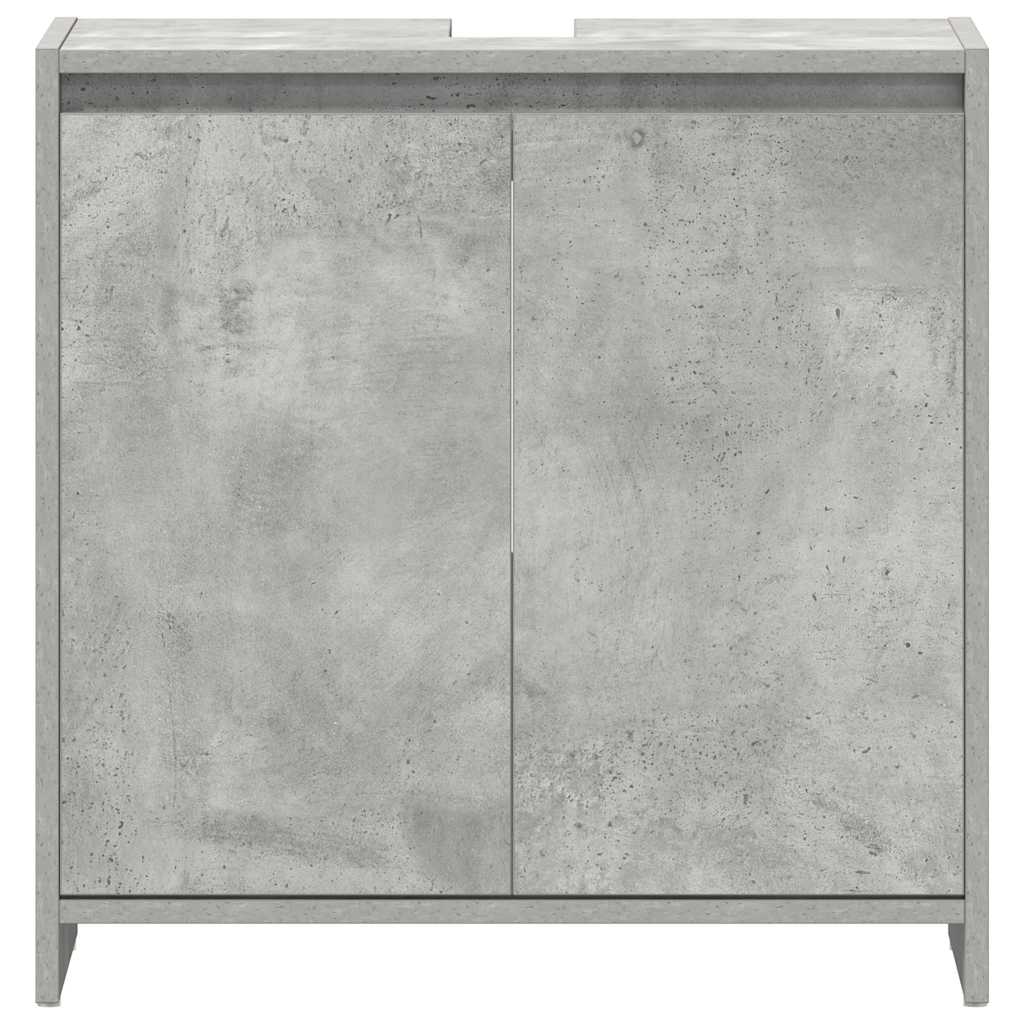 Badezimmerschrank Betongrau 60x33x61 cm Holzwerkstoff