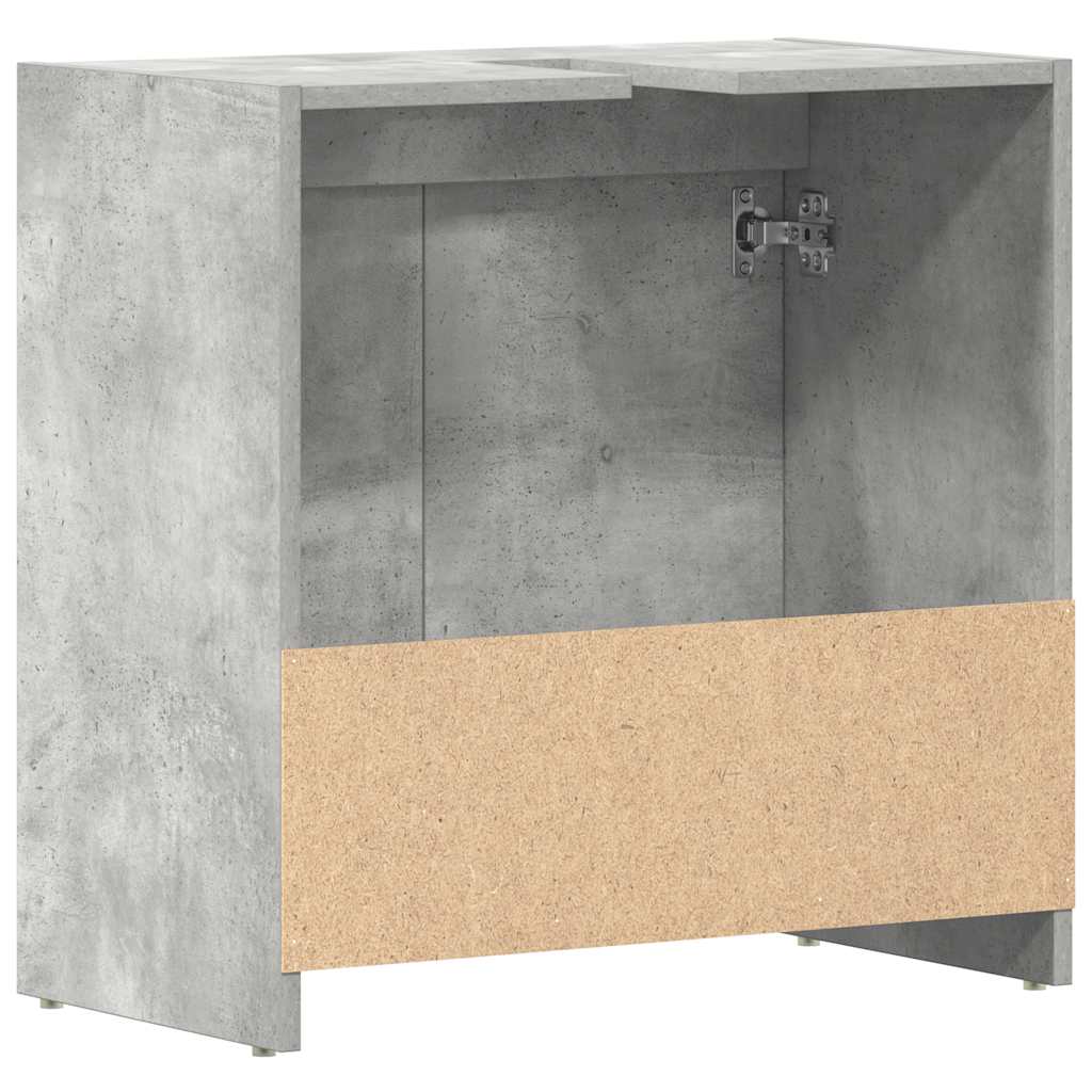 Badezimmerschrank Betongrau 60x33x61 cm Holzwerkstoff