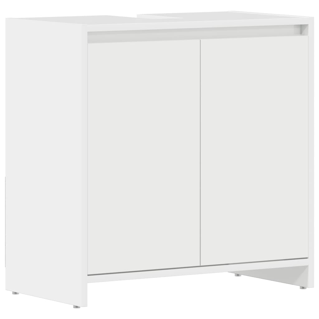 Badezimmerschrank Hochglanz-Weiß 60x33x61 cm Holzwerkstoff