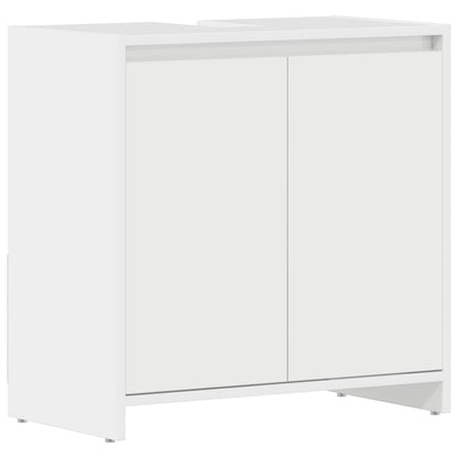 Badezimmerschrank Hochglanz-Weiß 60x33x61 cm Holzwerkstoff