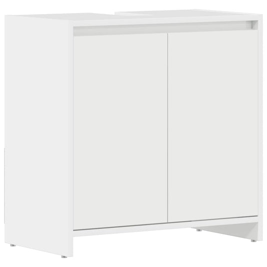 Badezimmerschrank Hochglanz-Weiß 60x33x61 cm Holzwerkstoff