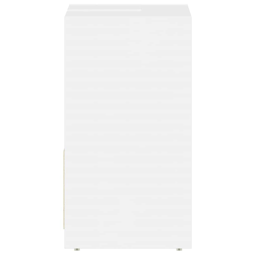 Badezimmerschrank Hochglanz-Weiß 60x33x61 cm Holzwerkstoff