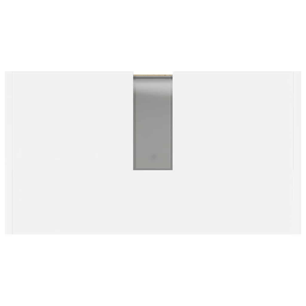 Badezimmerschrank Hochglanz-Weiß 60x33x61 cm Holzwerkstoff