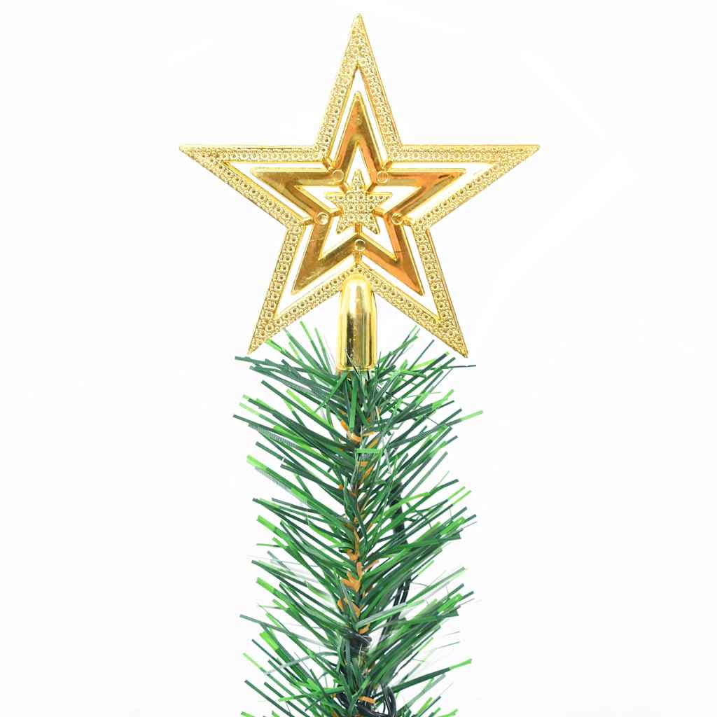Künstlicher Weihnachtsbaum mit Beleuchtung & Kugeln Grün 64 cm