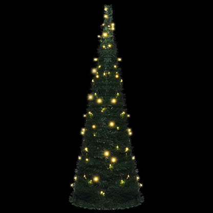 Künstlicher Pop-Up-Weihnachtsbaum mit Beleuchtung Grün 180 cm