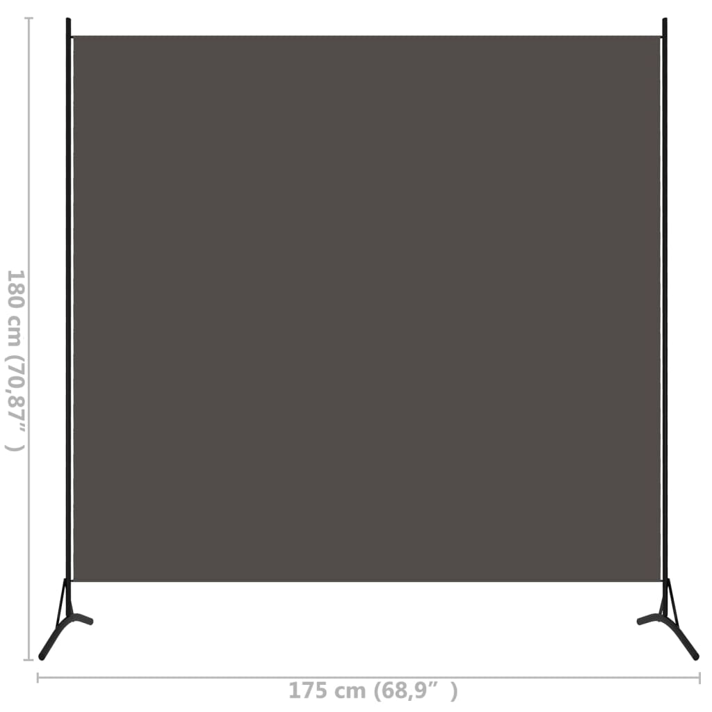 Paravent Anthrazit 175x180 cm Stoff